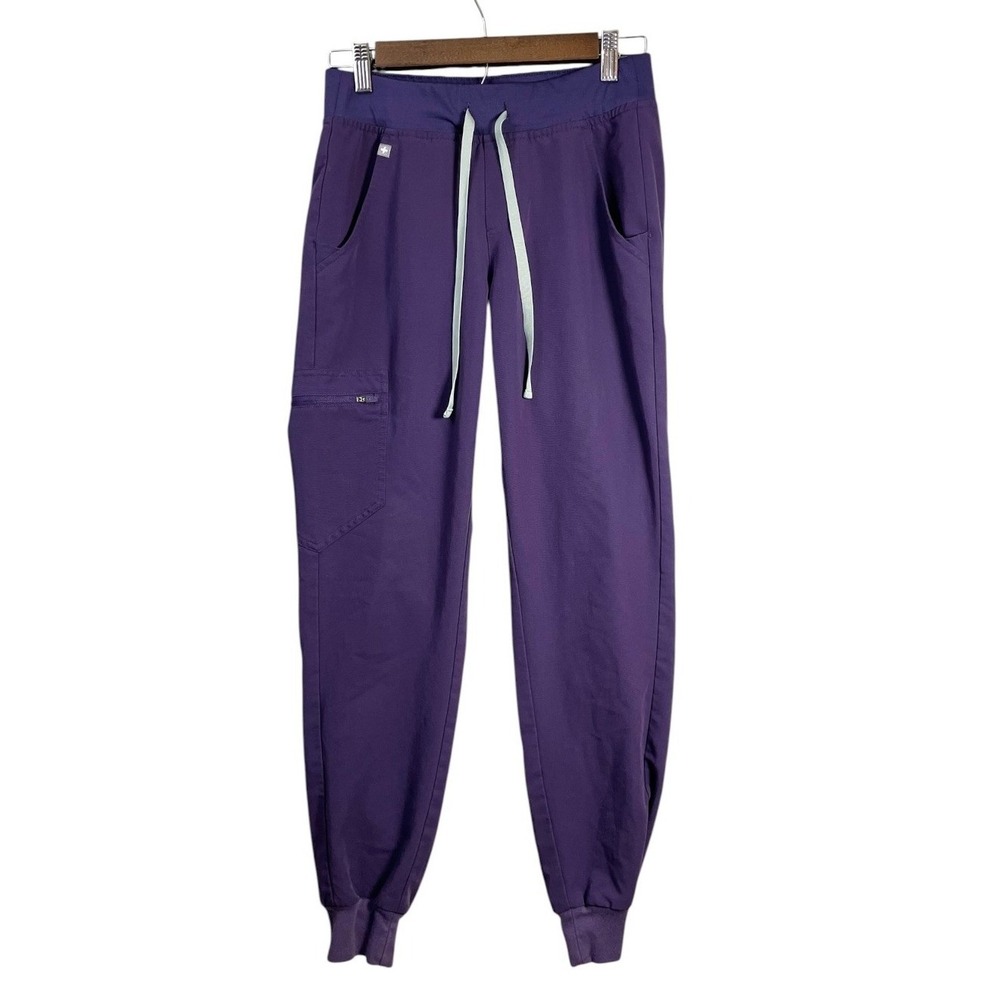 FIGS Womens Zamora Jogger Scrub Pants XS Purple Stretch‎ Cargo Tech Collection